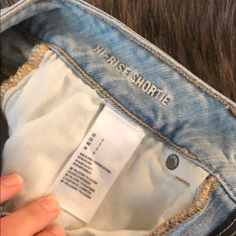 AE High Rise Shortie Distressed Shorts - Picture 5 of 6